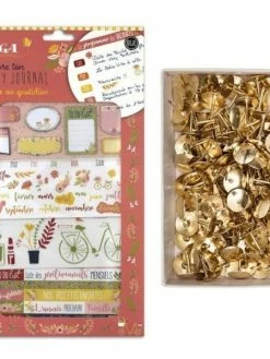 Youdoit Coffret Bullet Journal Fleuri + 150 Punaises Dorées