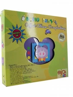 Erica Coffret Naissance Album Scrapbooking - Cochon