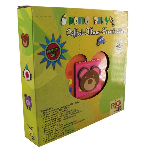 Erica Coffret Naissance Album Scrapbooking - Ours 1 Erica Coffret Naissance Album Scrapbooking - Ours
