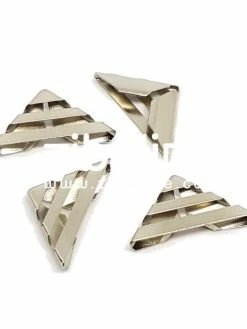 Zibuline Coins Métal - Ajourés Rayés Argentés