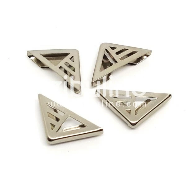 Zibuline Coins Métal - Triangle Ajouré" Argentés" 1 Zibuline Coins Métal - Triangle Ajouré" Argentés"