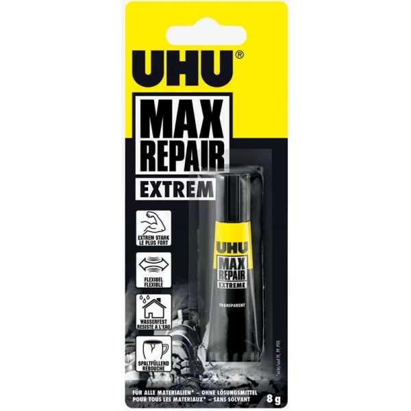 UHU® Colle Universelle MAX REPAIR Extreme, 8 G Tube 1 UHU® Colle Universelle MAX REPAIR Extreme, 8 G Tube