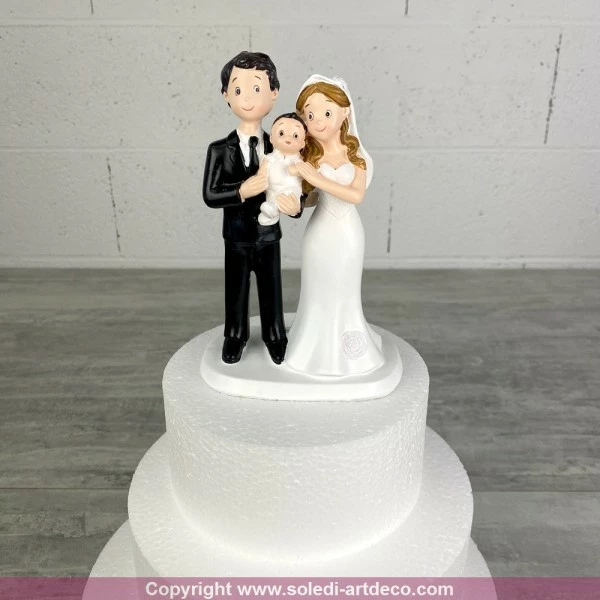 Lealoo® Couple De Mariés Avec Enfant, Haut. 17 Cm, Figurine Traditionnelle Avec Bébé Pièce Montée Mariage 2 Lealoo® Couple De Mariés Avec Enfant, Haut. 17 Cm, Figurine Traditionnelle Avec Bébé Pièce Montée Mariage – Image 2