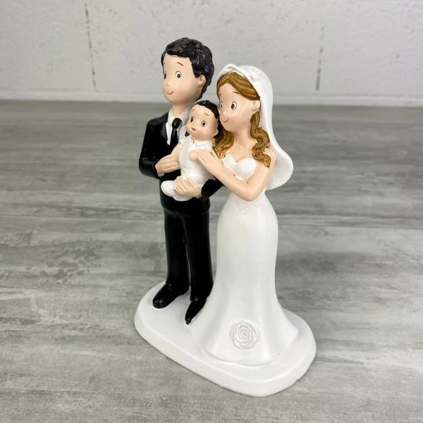 Lealoo® Couple De Mariés Avec Enfant, Haut. 17 Cm, Figurine Traditionnelle Avec Bébé Pièce Montée Mariage 4 Lealoo® Couple De Mariés Avec Enfant, Haut. 17 Cm, Figurine Traditionnelle Avec Bébé Pièce Montée Mariage – Image 4