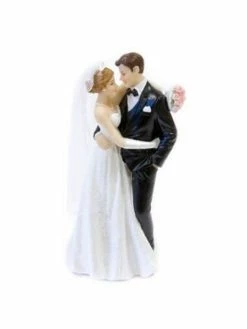 Hobi Couple De Mariés Dansant La Valse En Résine, Hauteur 13,5 Cm, Figurines Pièce Montée