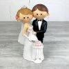 Lealoo® Couple De Mariés En Résine BD, Hauteur 14,5 Cm, Figurines Moderne Pièce Montée, Gâteau De Mariage