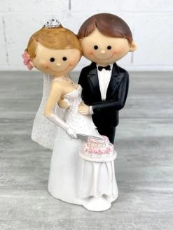 Lealoo® Couple De Mariés En Résine BD, Hauteur 14,5 Cm, Figurines Moderne Pièce Montée, Gâteau De Mariage