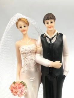 Doge Couple De Mariés Se Tenant Le Bras, Haut.15,5 Cm, Figurine Traditionnelle, Pièce Montée, Mariage -V-Zug shop couple de maries se tenant le bras haut155 cm figurine traditionnelle piece montee mariage p 3