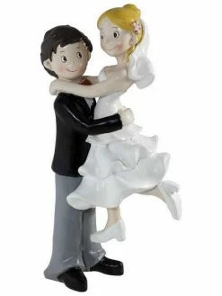 Doge Couple Mariés Enlacés, En Résine, Figurine Style Bande Déssinée, Haut. 15 Cm