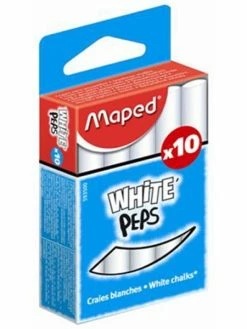 MAPED Craie Pour Tableau WHITE'PEPS, Rond, Blanc