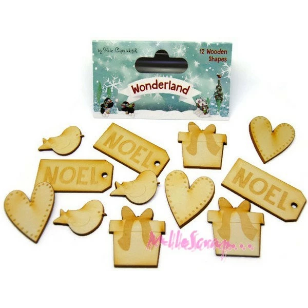 Helz Cuppleditch Décorations Bois - NOEL - 12 Pièces 1 Helz Cuppleditch Décorations Bois - NOEL - 12 Pièces