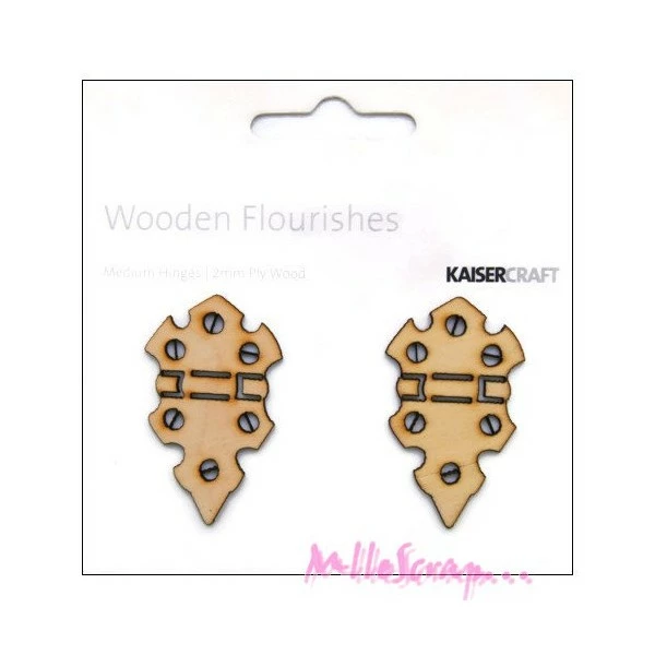 Découpes Charnières Bois Kaisercraft - 2 Pièces 1 Découpes Charnières Bois Kaisercraft - 2 Pièces