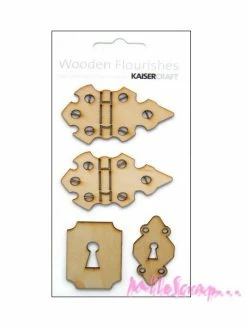 Découpes Charnières Bois Kaisercraft - 4 Pièces