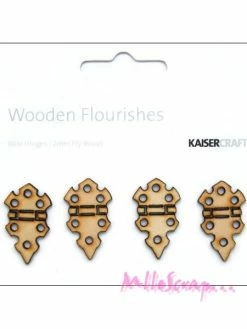 Découpes Petites Charnières Bois Kaisercraft - 4 Pièces