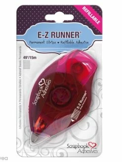 Scrapbook Adhesives Dérouleur Adhésif Double-face E-Z Runner Permanent - Bande Rayures - 15 M