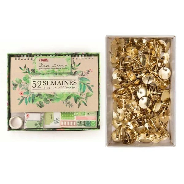 Youdoit Desk Planner Botanique + 150 Punaises Dorées 1 Youdoit Desk Planner Botanique + 150 Punaises Dorées