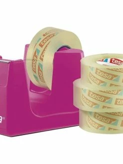 Tesa Dévidoir De Bureau Easy Cut Smart + 4 Rouleaux - Rose