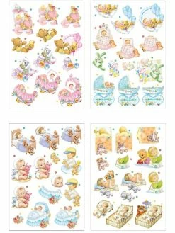 Creativ Company Die Cut 3D - Bébés - 4 Feuilles