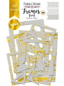 FABRIKA DECORU Die Cut Cadre, Encadrement Photo Scrapbooking Papier Fabrika Décoru DORE GRIS