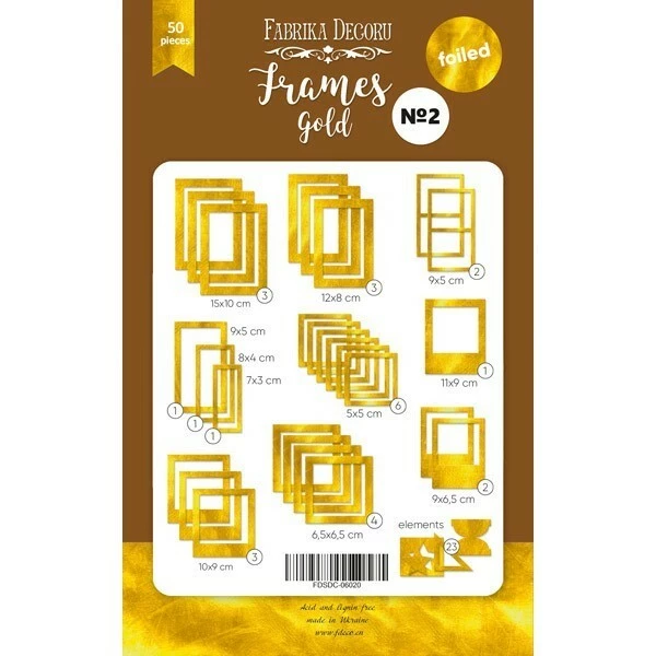 FABRIKA DECORU Die Cut Cadre, Encadrement Photo Scrapbooking Papier Fabrika Décoru DORE 2 FABRIKA DECORU Die Cut Cadre, Encadrement Photo Scrapbooking Papier Fabrika Décoru DORE – Image 2