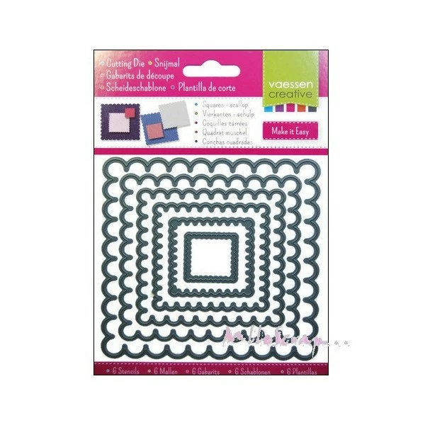 Die Cut Carrés Vaessen Creative - 6 Pièces 1 Die Cut Carrés Vaessen Creative - 6 Pièces