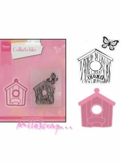 Die Cut Et Tampon Petite Cabane Marianne Design - 2 Pièces