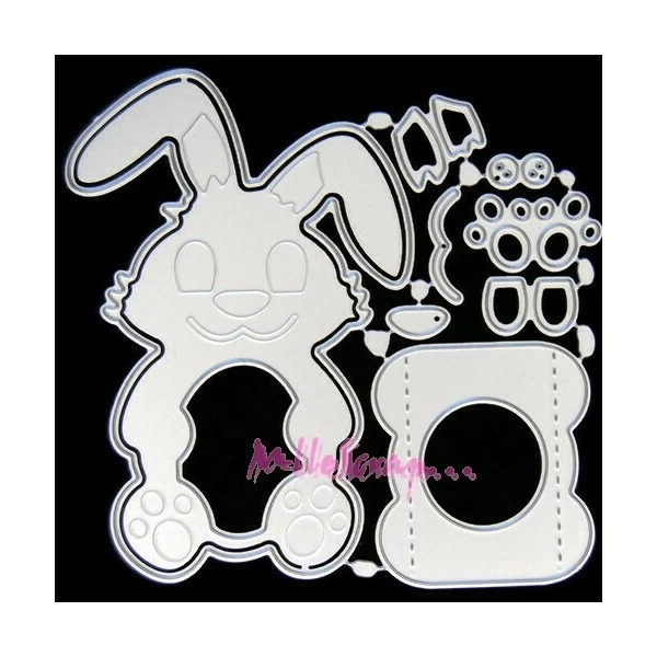 MlleScrap Die Cut, Matrices De Découpe Lapin De Pâques - 8 Pièces 1 MlleScrap Die Cut, Matrices De Découpe Lapin De Pâques - 8 Pièces