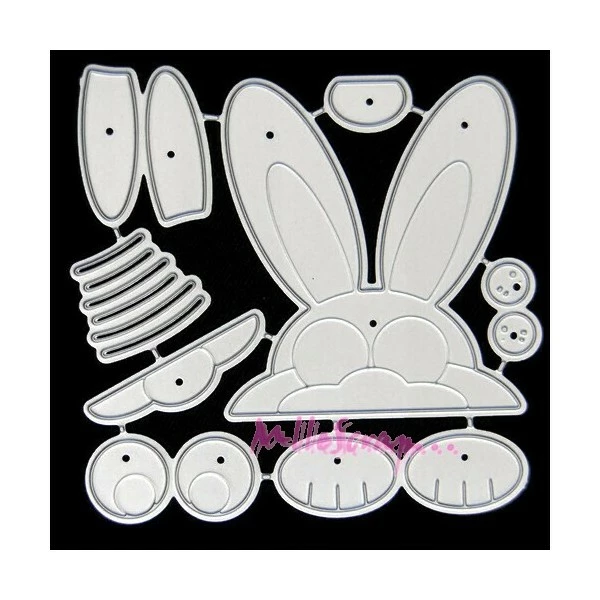 MlleScrap Die Cut, Matrices De Découpe Lapin De Pâques - 8 Pièces 1 MlleScrap Die Cut, Matrices De Découpe Lapin De Pâques - 8 Pièces