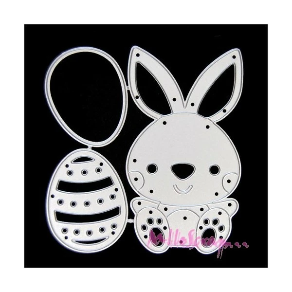 MlleScrap Die Cut, Matrices De Découpe Lapin Et œufs De Pâques - 3 Pièces 1 MlleScrap Die Cut, Matrices De Découpe Lapin Et œufs De Pâques - 3 Pièces