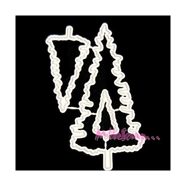 MlleScrap Die Cut, Matrices De Découpes Sapins De Noel - 3 Pièces 1 MlleScrap Die Cut, Matrices De Découpes Sapins De Noel - 3 Pièces