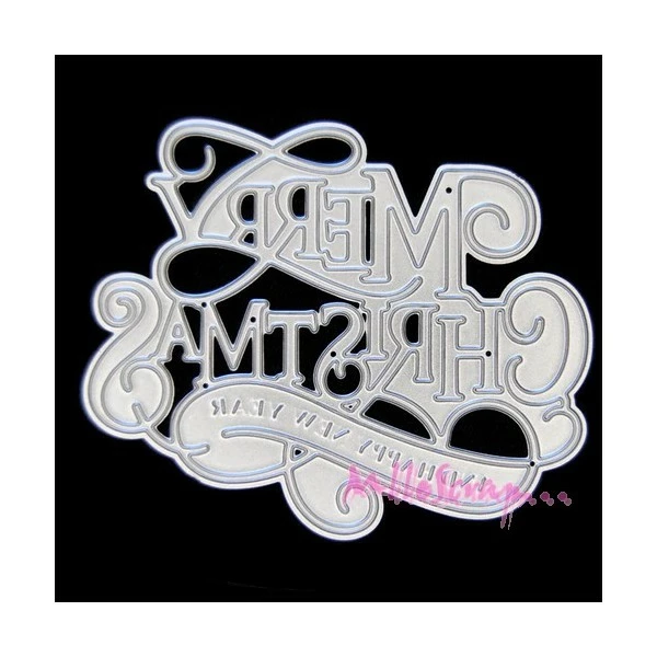 MlleScrap Die Cut Merry Christmas Noel Métal - 1 Pièce 1 MlleScrap Die Cut Merry Christmas Noel Métal - 1 Pièce