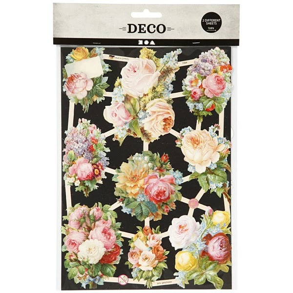 Creativ Company Die Cut Vintage - Fleurs Roses - 2 Feuilles 2 Creativ Company Die Cut Vintage - Fleurs Roses - 2 Feuilles – Image 2