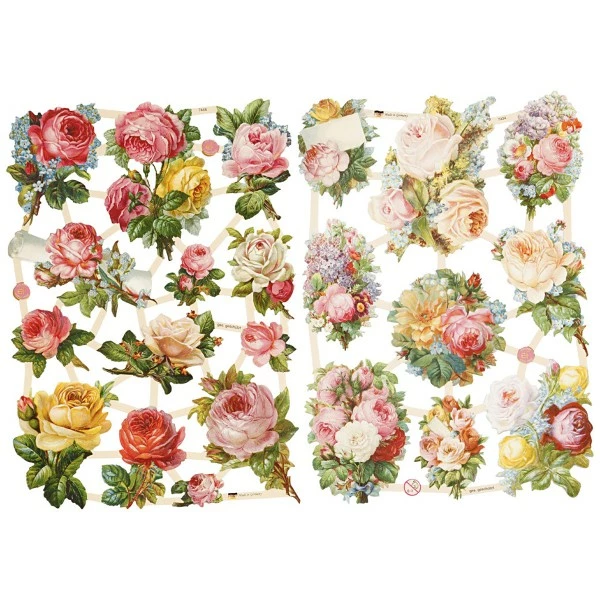 Creativ Company Die Cut Vintage - Fleurs Roses - 2 Feuilles 1 Creativ Company Die Cut Vintage - Fleurs Roses - 2 Feuilles