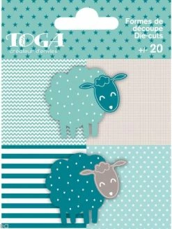 Draeger By Toga Die Cuts à Assembler - Color Factory - Mouton Bleu Et Taupe - 20 Formes En Papier