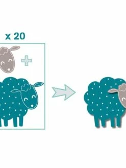 Draeger By Toga Die Cuts à Assembler - Color Factory - Mouton Bleu Et Taupe - 20 Formes En Papier -V-Zug shop die cuts a assembler color factory mouton bleu et taupe 20 formes en papier p 3