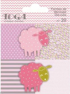 Draeger By Toga Die Cuts à Assembler - Color Factory - Mouton Rose Vert Et Taupe - 20 Formes En Papier