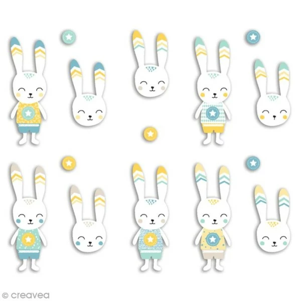 Draeger By Toga Die Cuts à Assembler - Léonard Et Joséphine - Lapin Léonard - 20 Formes En Papier 1 Draeger By Toga Die Cuts à Assembler - Léonard Et Joséphine - Lapin Léonard - 20 Formes En Papier