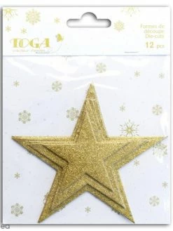 Draeger By Toga Die Cuts Etoiles L'Or De Bombay - Or à Paillettes - 12 Pcs