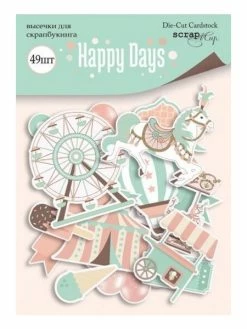 Die Cuts Motifs Découpés Scrapbooking SCRAPMIR 49 Pièces HAPPY DAYS