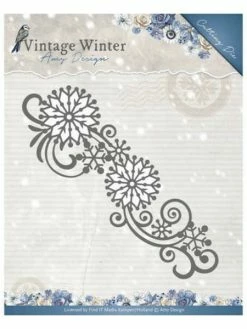 Die Matrice De Découpe Embossage Amy Design Vintage Winter SNOWFLAKE SWIRL BORDER 10123
