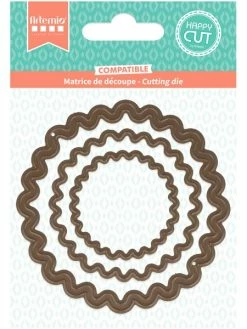 Artemio Dies De Coupe - Collection Mes Jolies Comptines - Cercles Festonnés - 4 à 7,9 Cm - 3 Pcs
