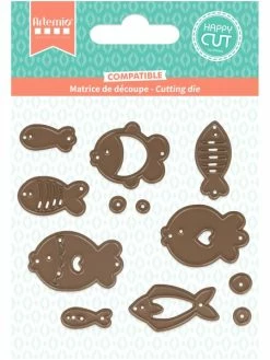Artemio Dies De Coupe - Collection Mes Jolies Comptines - Poissons - 0,5 à 3,9 Cm - 12 Pcs