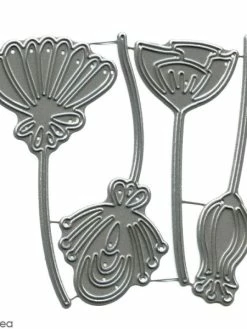 Dies Florilèges Design - Fleurs Stylisées - 4 Pcs
