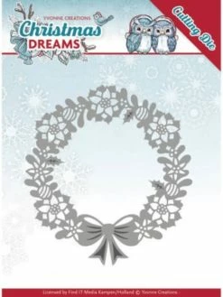 Find It™ Dies - Yvonne Creations - Christmas Dreams - Couronne De Poinsettia 10,4 X 11,2 Cm.