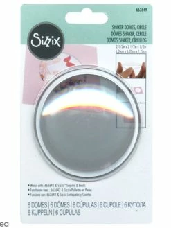 Dômes Shaker Sizzix - Cercles - 6,3 X 6,3 X 1,2 Cm - 6 Pcs