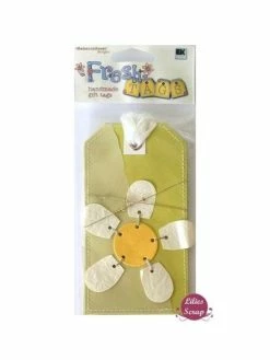 Embellissement Tag Fleur Marguerite Rebecca Sower Scrapbooking