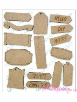 Embellissements Bois - Etiquettes, Tags - Boanita - 15 Pièces