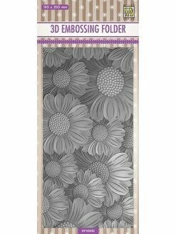 NELLIE S CHOICE Embossing Folder Classeur De Gaufrage 10 X 21 Cm FLEUR MARGUERITTE 052