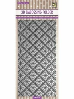 NELLIE S CHOICE Embossing Folder Classeur De Gaufrage 10 X 21 Cm TEXTURE FLEUR 047