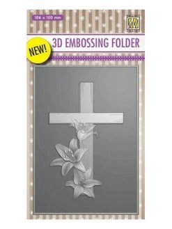 NELLIE S CHOICE Embossing Folder Classeur De Gaufrage 10,5 X 14,8 Cm CROIX FLEUR LYS 010